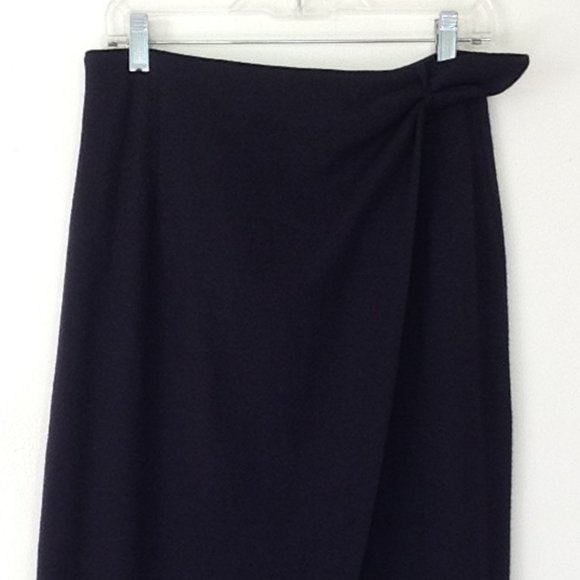 Lands End Black Wool Wrap Skirt Midi Pencil size M - Picture 9 of 11